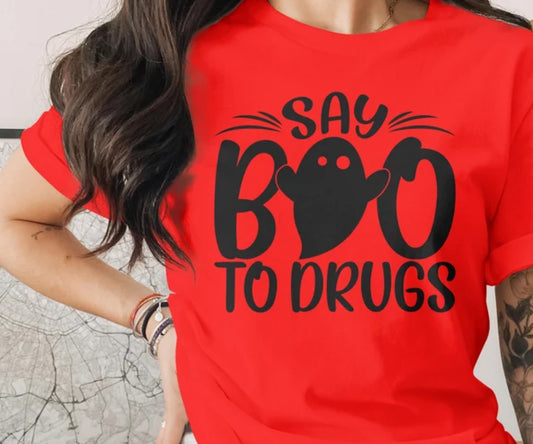 -RED2755 Say Boo to Drugs Decal